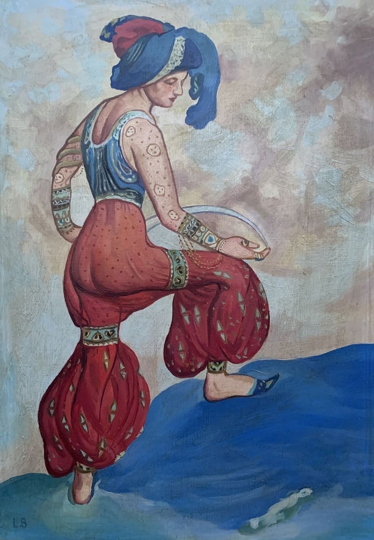 Oil painting Red Sultana (based on Lev Bakst) V. Konotopsky (1 of 9)