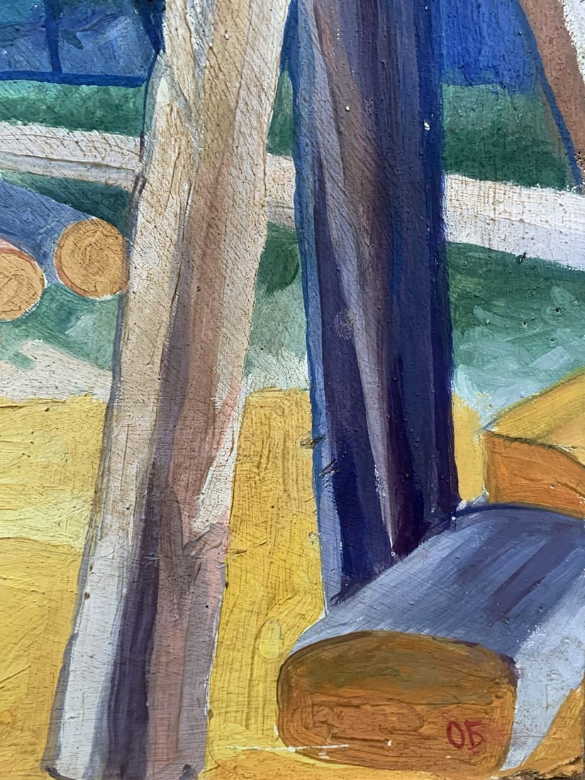 Abstract oil painting At a construction site (based on Alexandr Bogomazov) V. Konotopsky - 8