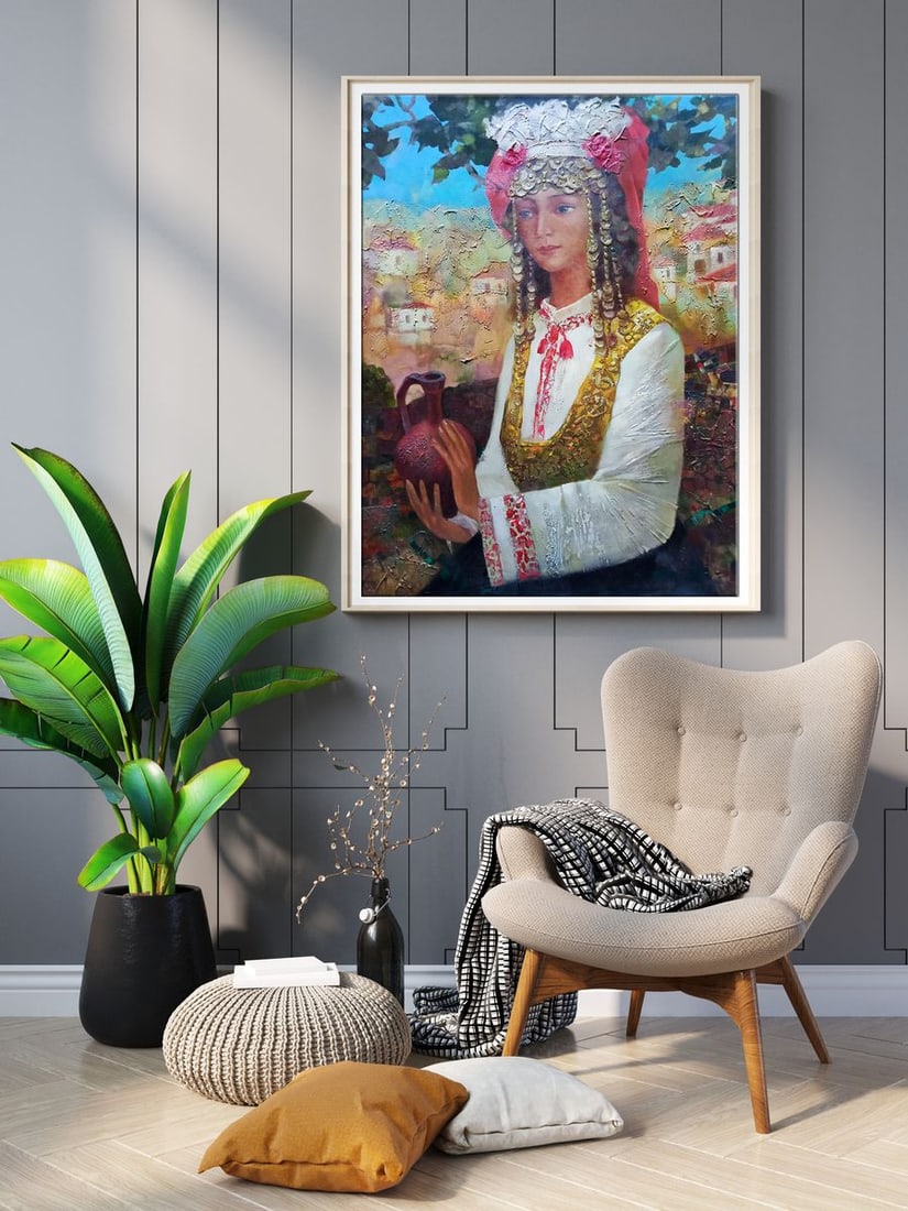 Abstract oil painting Bulgarian girl Anatoly Borisovich Tarabanov - 2