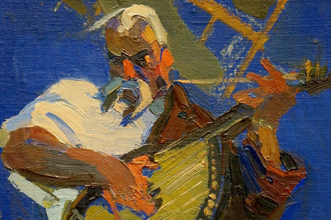 Oil painting Portrait of a musician - 6