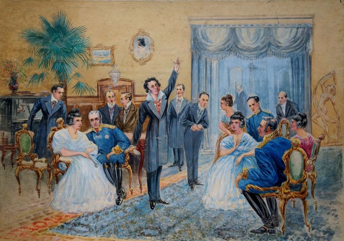 Painting Noble people Yelena Petrovna Samokish-Sudkovskaya: Verns 498 *** ABOUT THIS PAINTING *** * TITLE: "Noble people" * ARTISTS: Yelena Petrovna Samokish-Sudkovskaya * SIZE: 29x40 cm/11.41x15.74 inches' * MEDIUM: cardboard * HAND PAINTED: Original painting