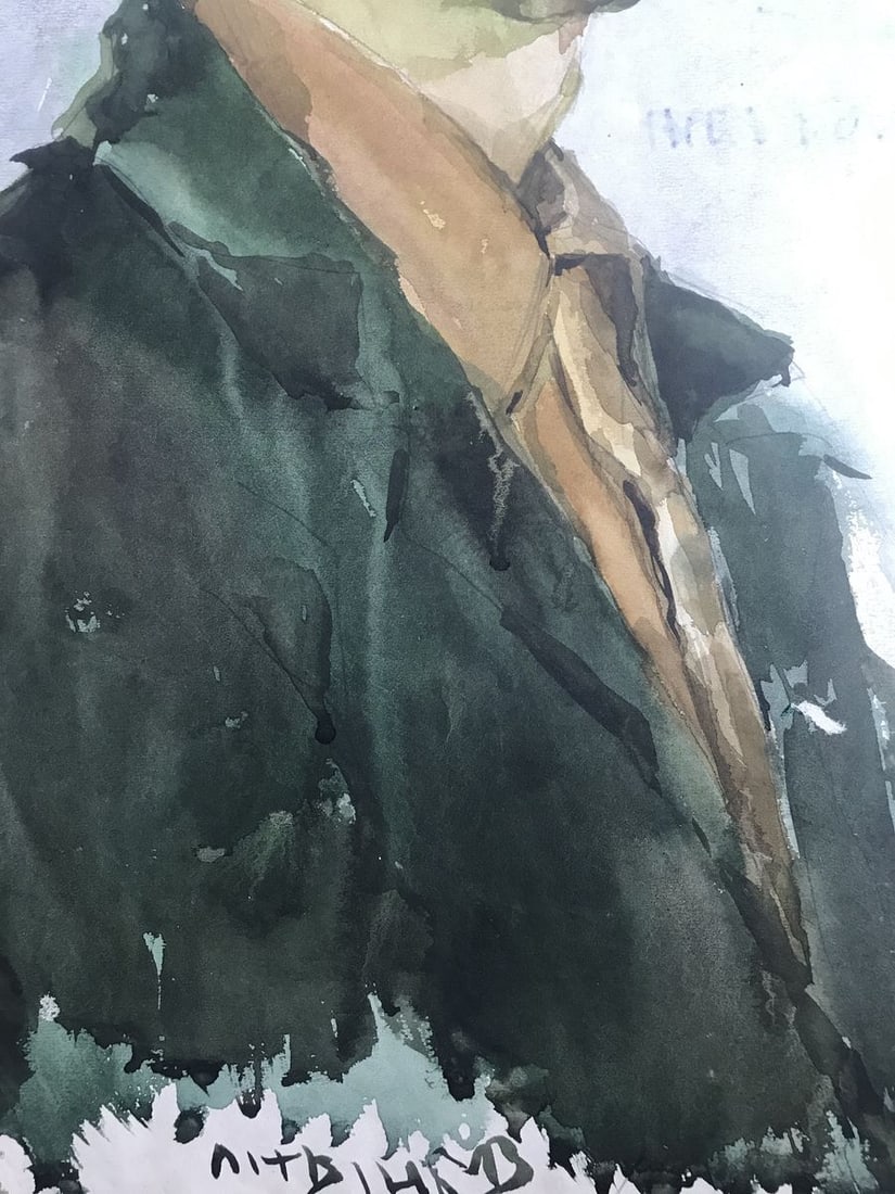 Watercolor painting Father portrait Alexander Arkadievich Litvinov - 10