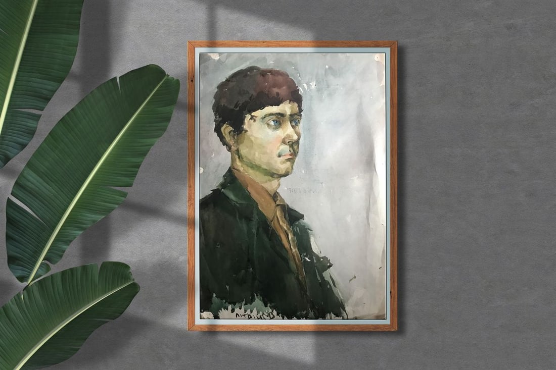 Watercolor painting Father portrait Alexander Arkadievich Litvinov - 2