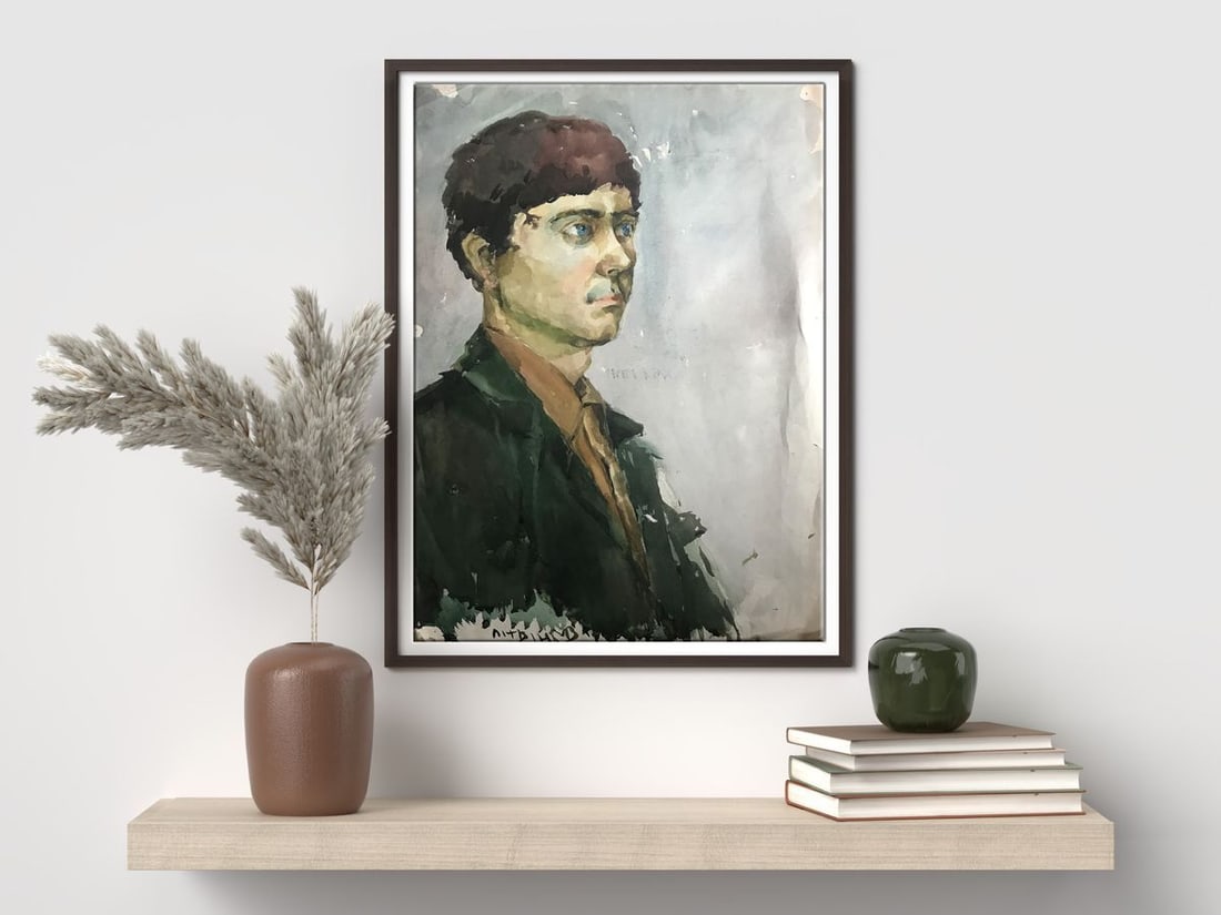 Watercolor painting Father portrait Alexander Arkadievich Litvinov - 3