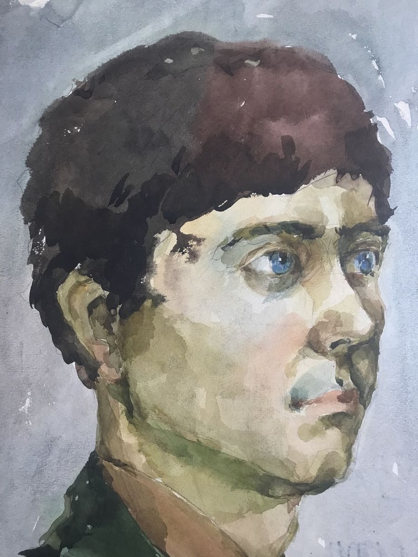Watercolor painting Father portrait Alexander Arkadievich Litvinov - 4