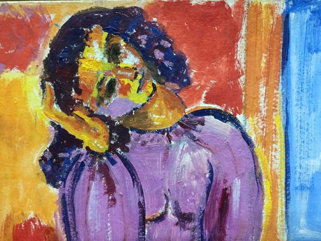 Oil painting Portrait of a lonely girl - 2