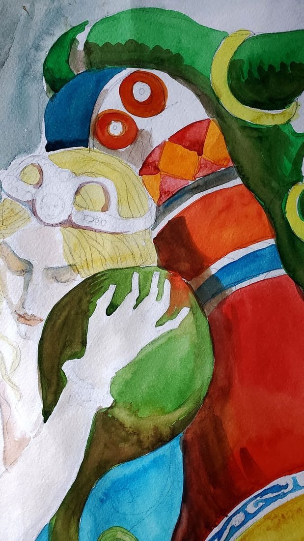 Watercolor painting In the arms Litvinov Daniil Olegovich - 3