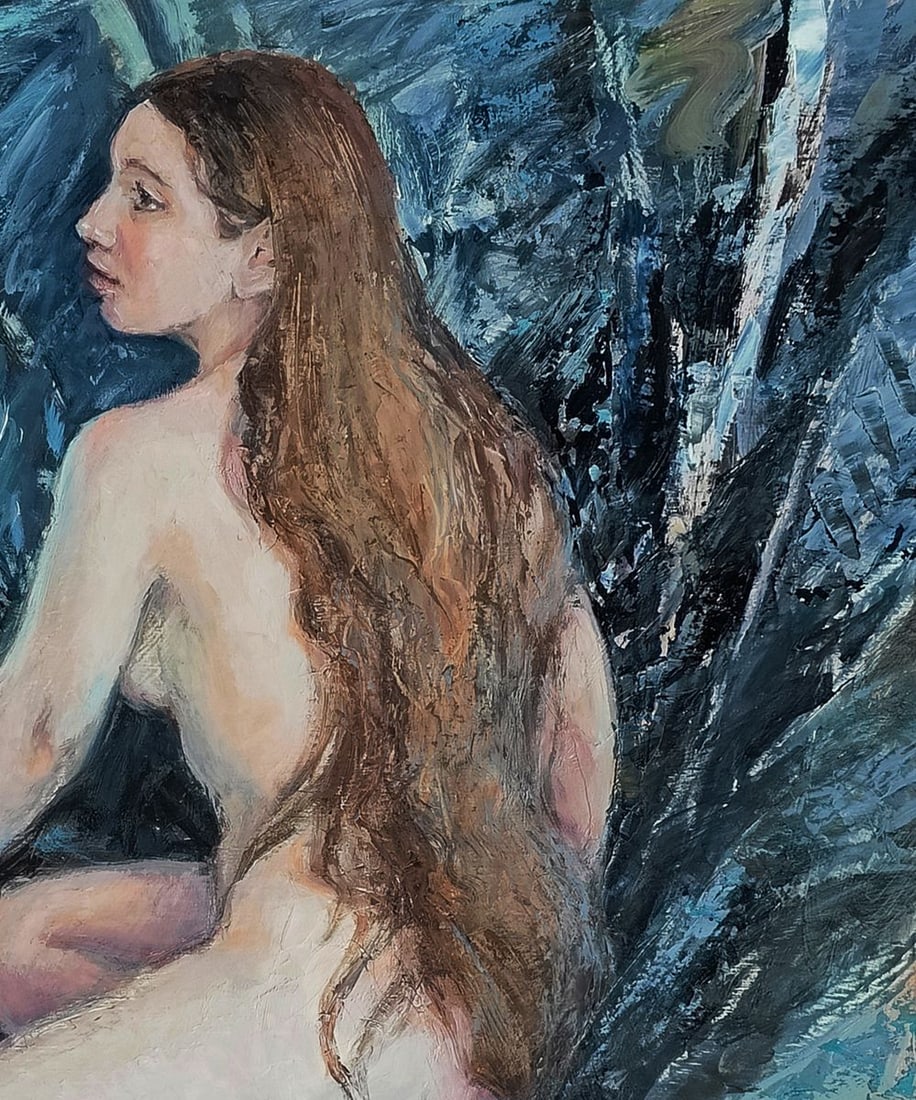 Oil painting Portrait of a girl on a towel Oksana Osnach - 5