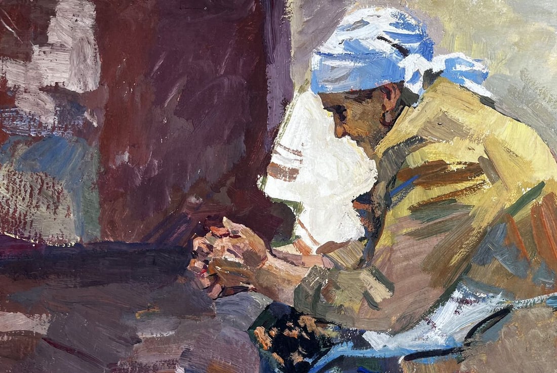 Oil painting Portrait of a grandmother Unknown artist - 2