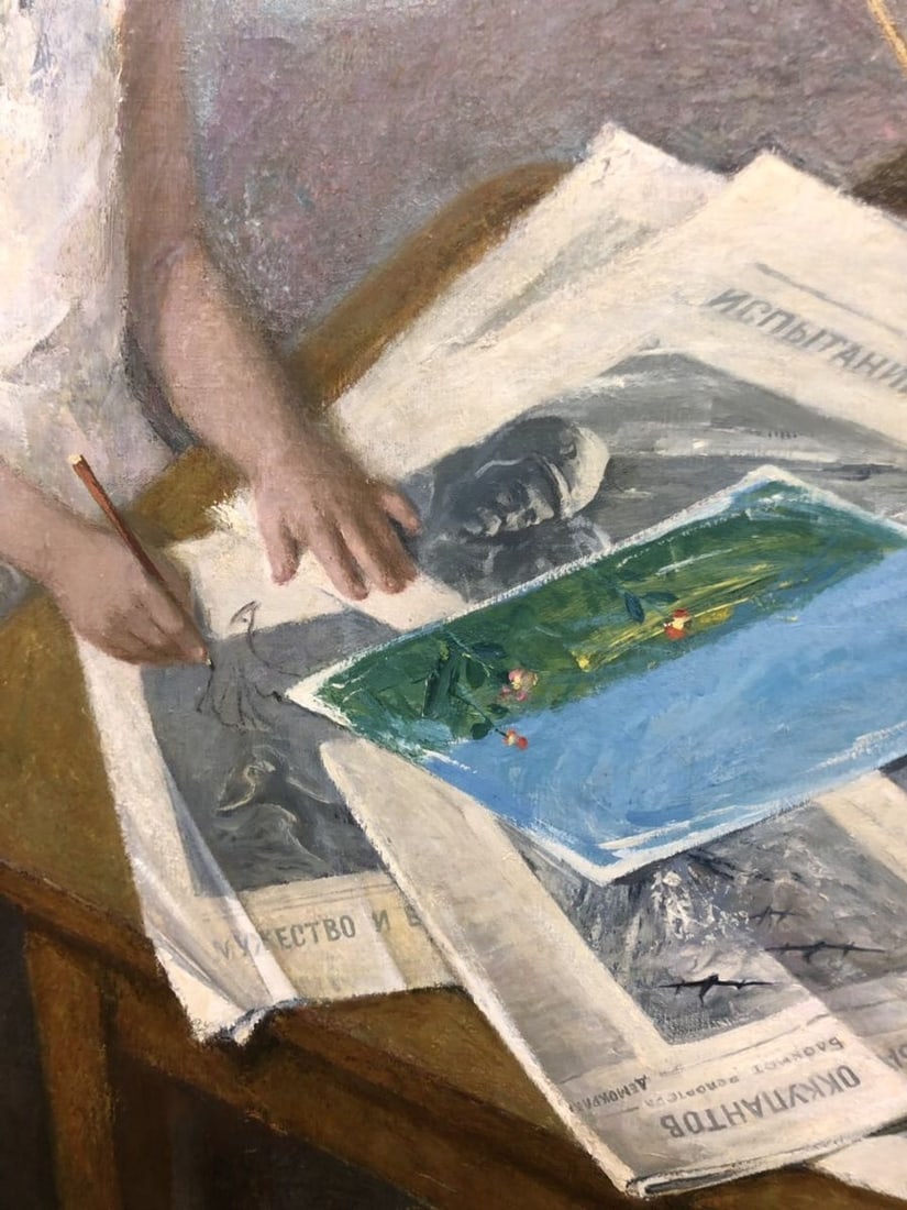 Oil painting Girl at the coffee table Anatoly Limarev - 7