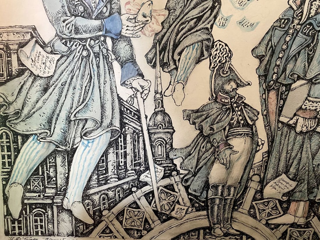 Ink painting Gogol and St. Petersburg Tales Litvinov Oleg Arkad'yevich - 11
