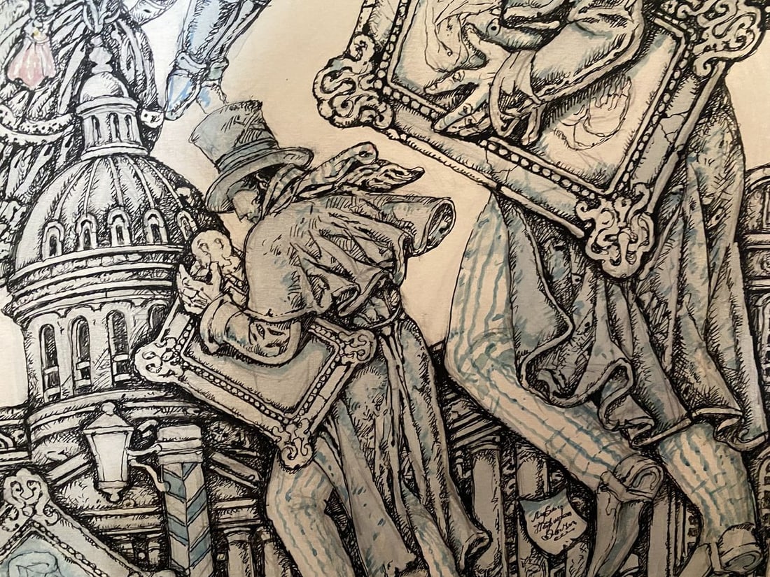 Ink painting Gogol and St. Petersburg Tales Litvinov Oleg Arkad'yevich - 3