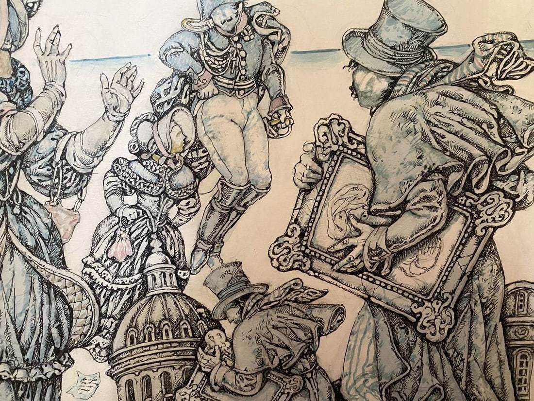 Ink painting Gogol and St. Petersburg Tales Litvinov Oleg Arkad'yevich - 4