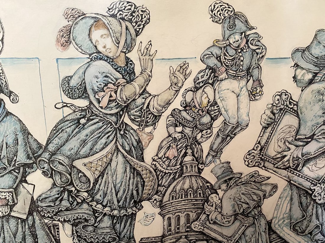 Ink painting Gogol and St. Petersburg Tales Litvinov Oleg Arkad'yevich - 5