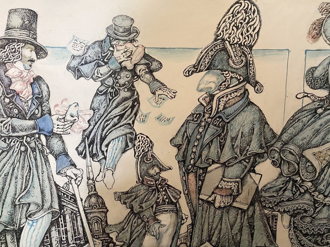 Ink painting Gogol and St. Petersburg Tales Litvinov Oleg Arkad'yevich - 9