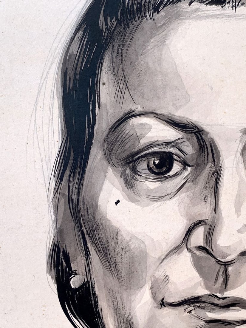 Watercolor, pencil painting Portrait of a woman Alexander Arkadievich Litvinov - 3