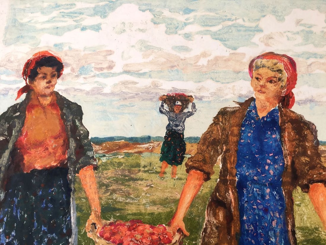 Watercolor painting Harvesting Cherkas A.G. - 3