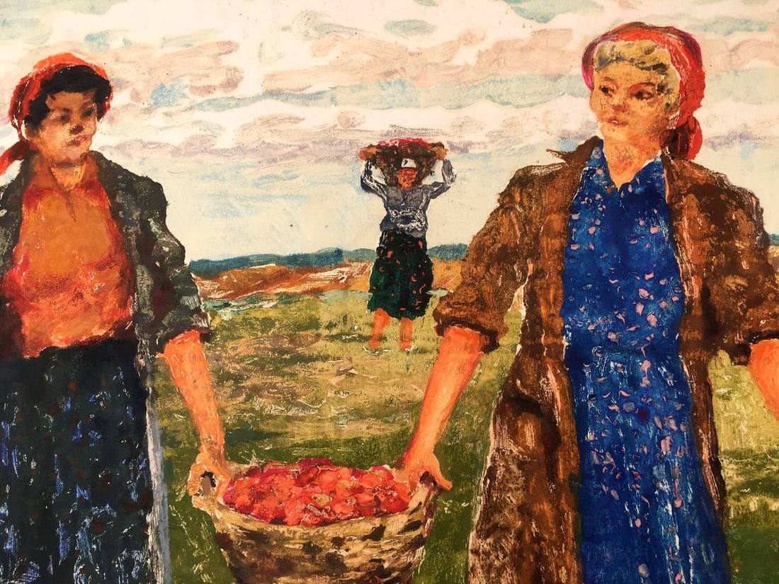 Watercolor painting Harvesting Cherkas A.G. - 4