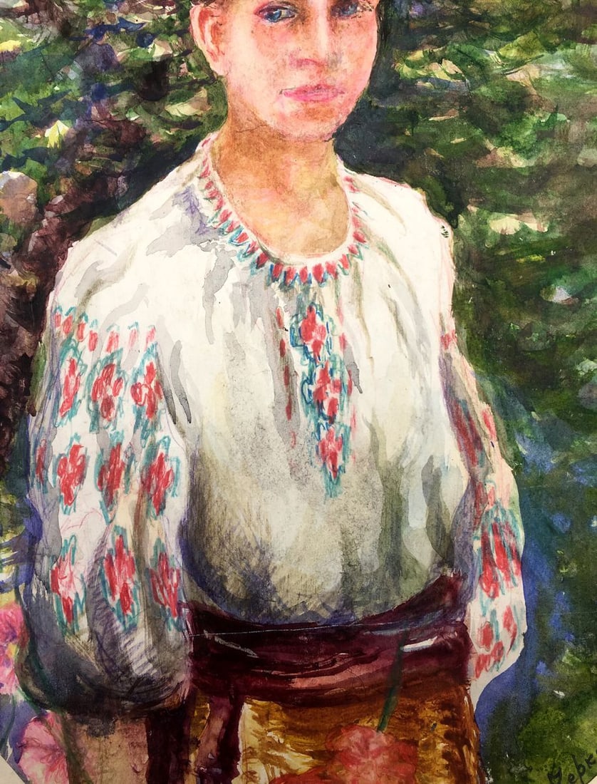 Watercolor painting Portrait of Ukrainian Cherkas A.G. - 4