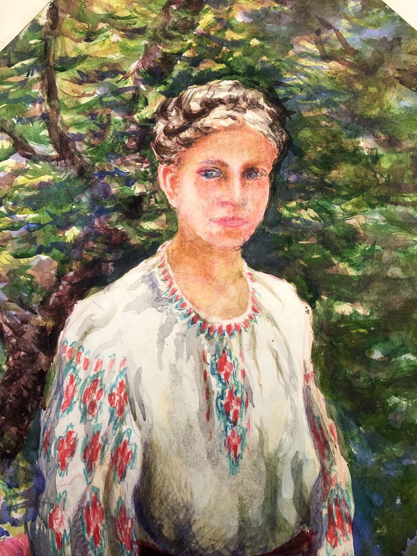 Watercolor painting Portrait of Ukrainian Cherkas A.G. - 5
