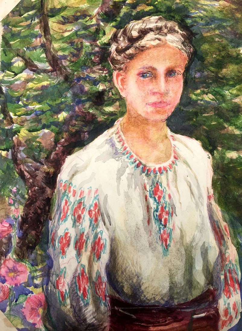Watercolor painting Portrait of Ukrainian Cherkas A.G. - 6