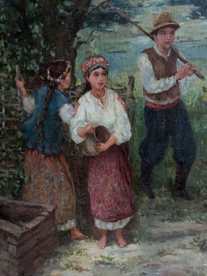 Oil painting Copy of the picture (girl and guy) - 2