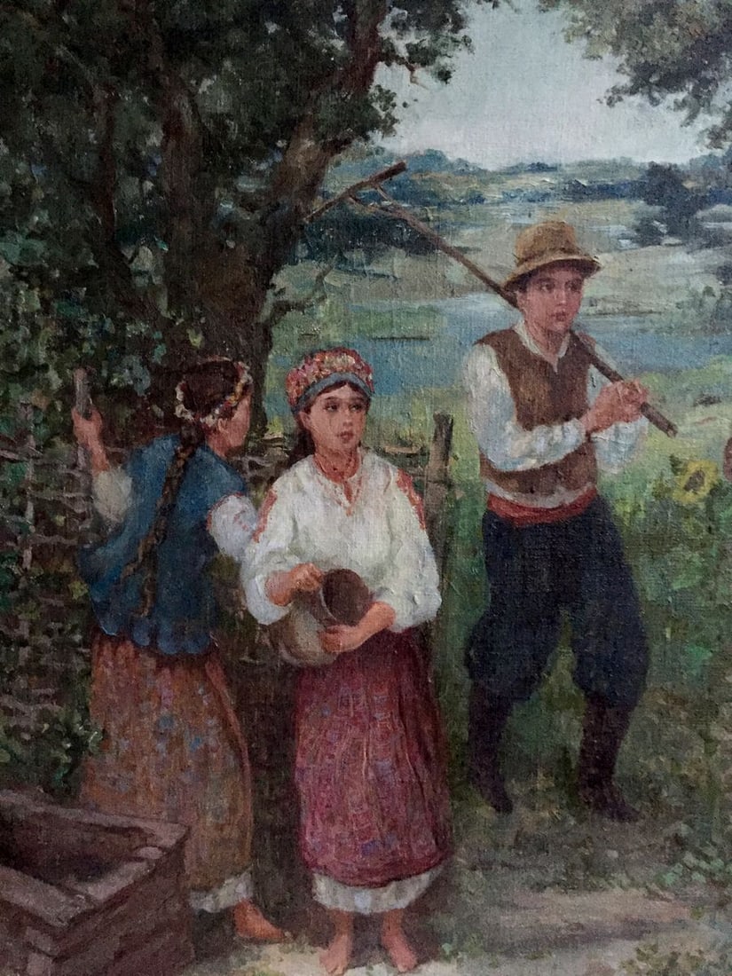 Oil painting Copy of the picture (girl and guy) - 3