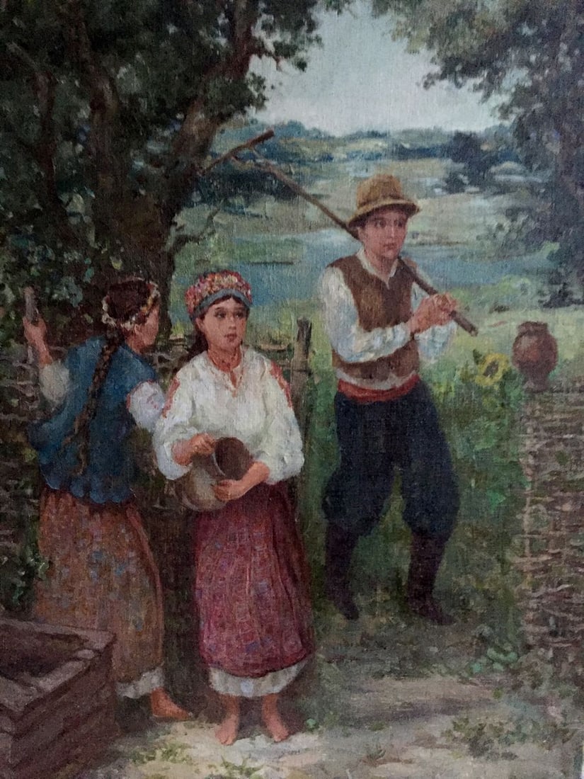 Oil painting Copy of the picture (girl and guy) - 4