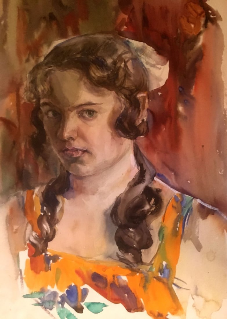 Watercolor painting Portrait of a girl Palazhchenko Irina - 2