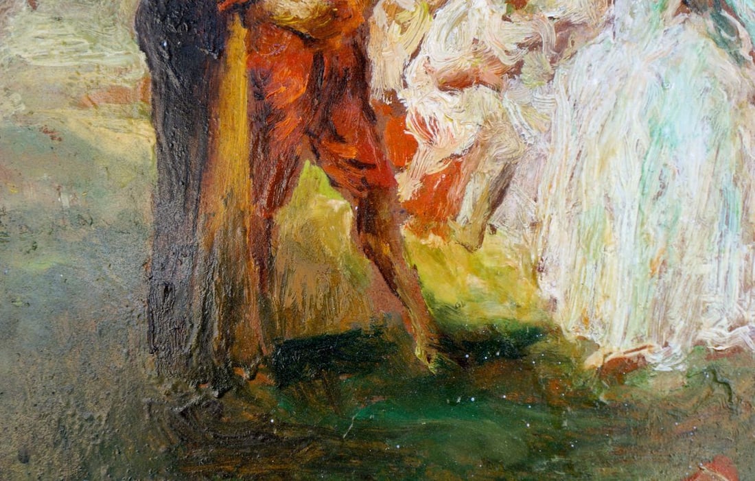 Oil painting Meeting of noble people - 2