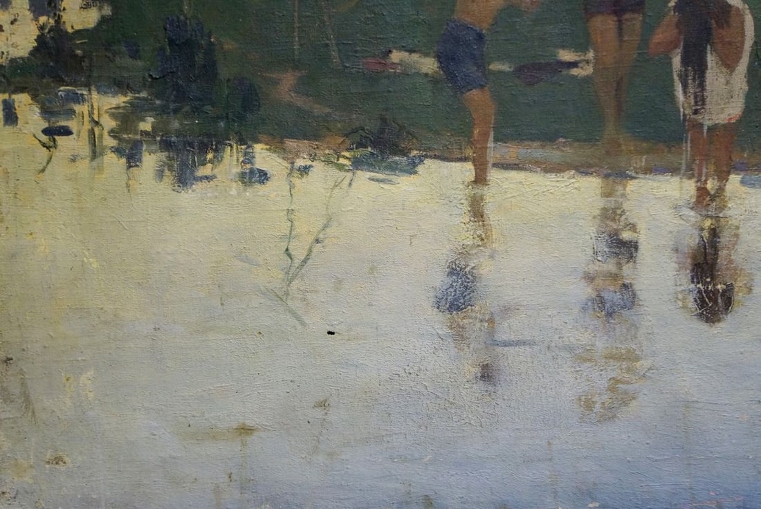 Oil painting By the river - 2