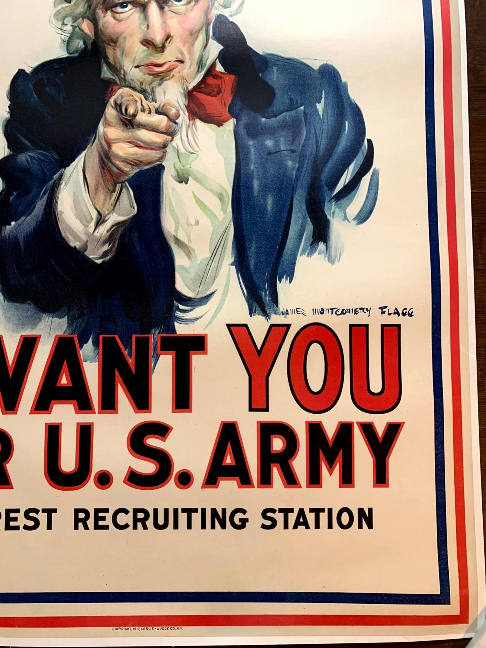 I Want You! - Art by James Montogomery Flagg (1943) 30"X40 US WWII Poster LB - 2