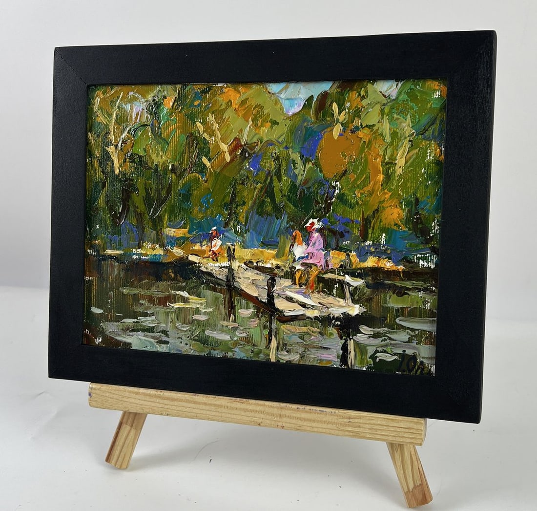 Oil painting Summer Pier in Nature Oleksiy Ivanyuk - 2