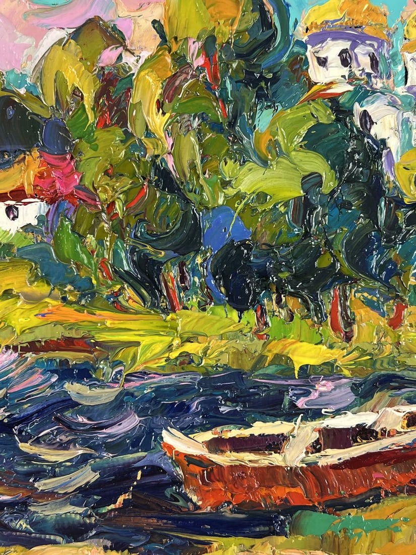 Oil painting Above the Lake in the Village Oleksiy Ivanyuk - 7