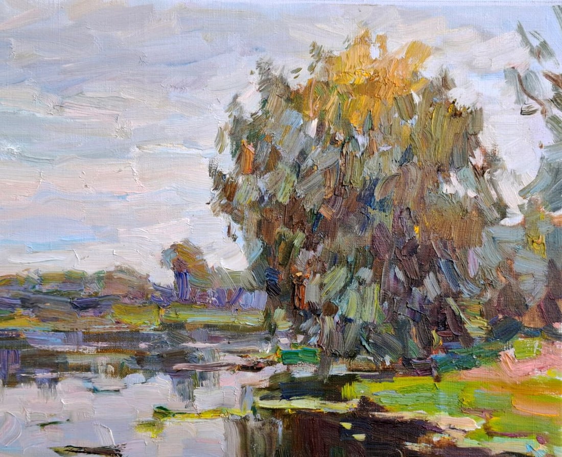Oil painting By the Pond In Nature Vyacheslav Pereta - 3