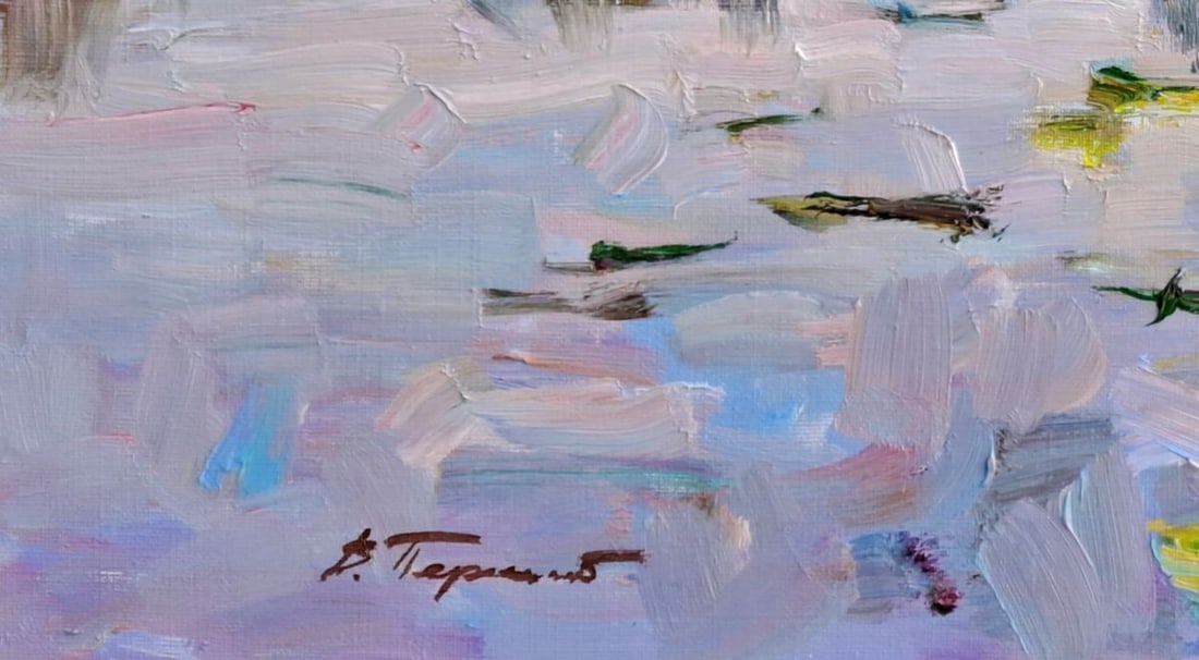 Oil painting By the Pond In Nature Vyacheslav Pereta - 7
