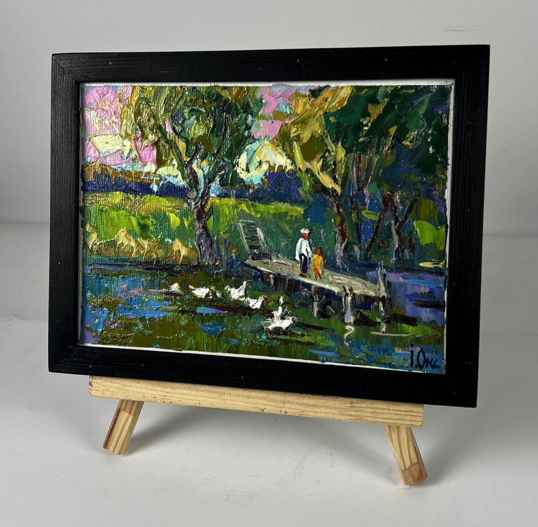 Oil painting Relaxing near the lake Oksana Ivanyuk - 2