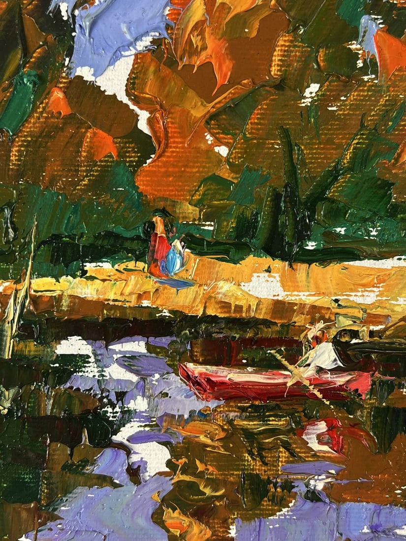 Oil painting On the autumn lake Oleksiy Ivanyuk - 7