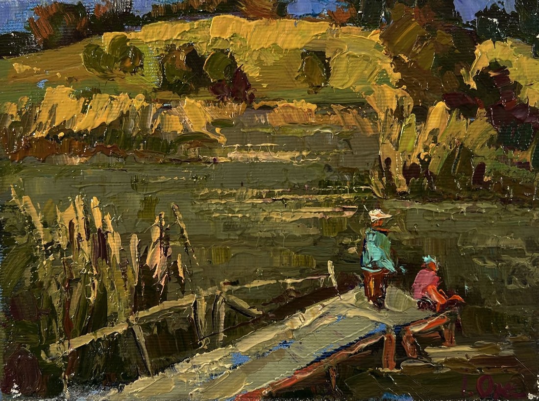 Oil painting At the autumn shore Oksana Ivanyuk - 3