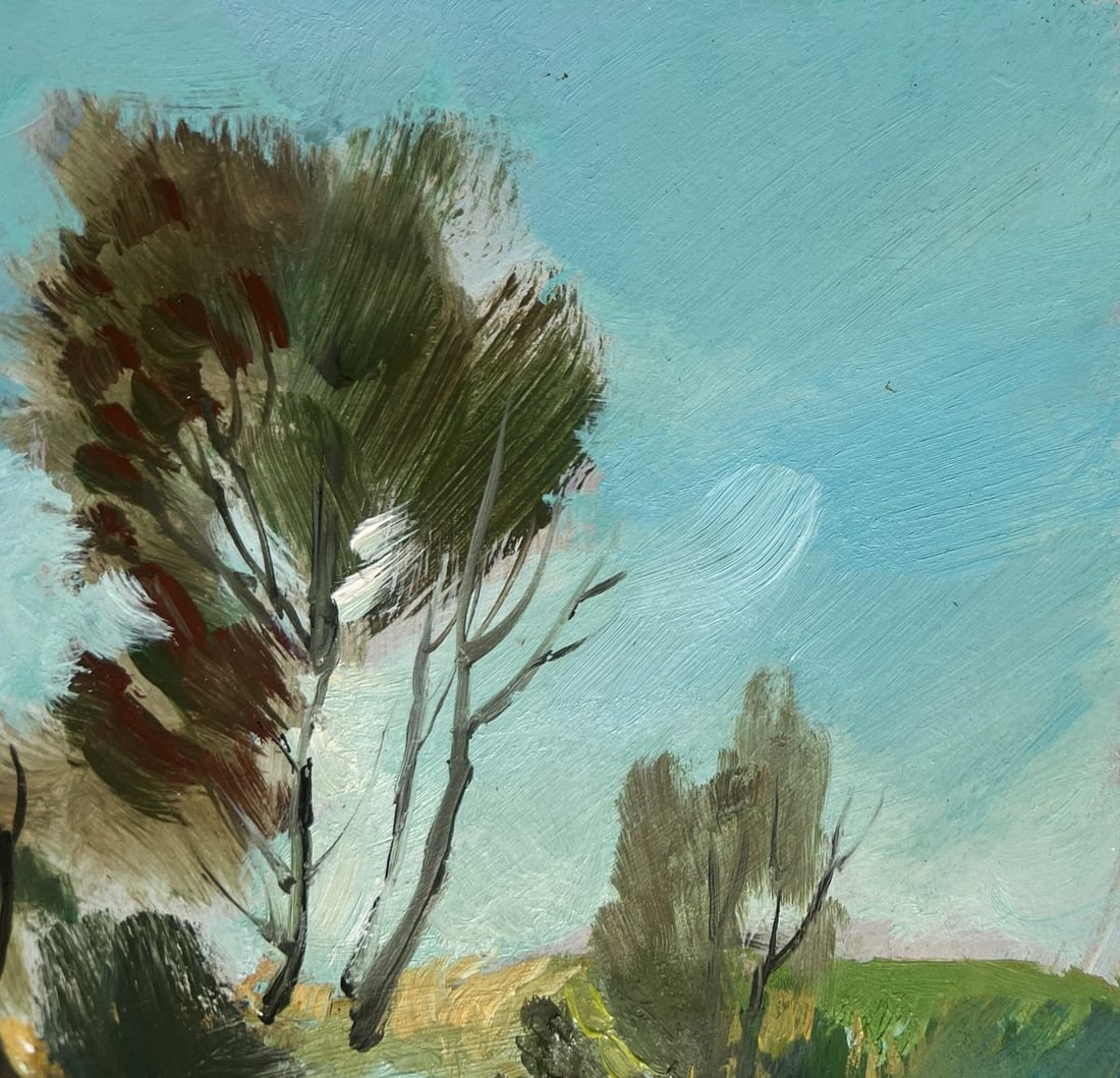 Oil painting There is a lake behind the village Yuriy Suprunchuk - 9