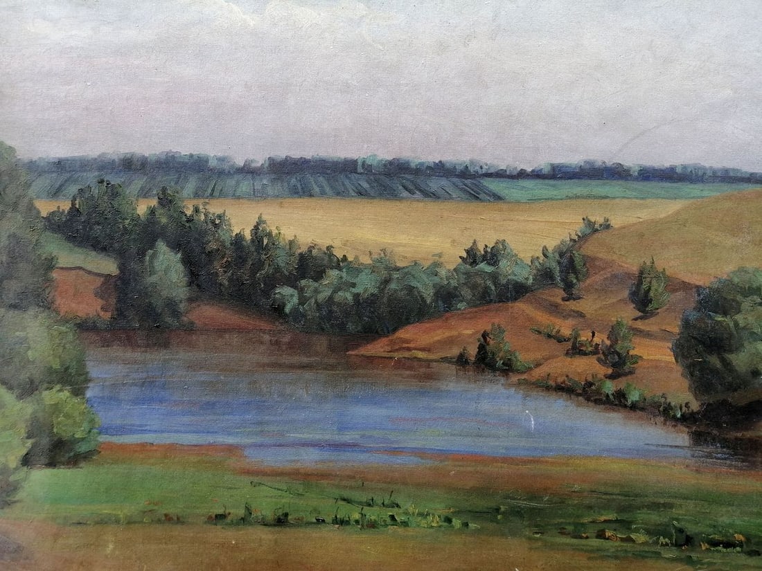 Oil painting Forest Lake Unknown artist - 2