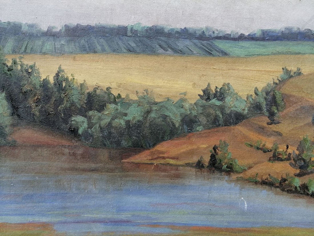 Oil painting Forest Lake Unknown artist - 3
