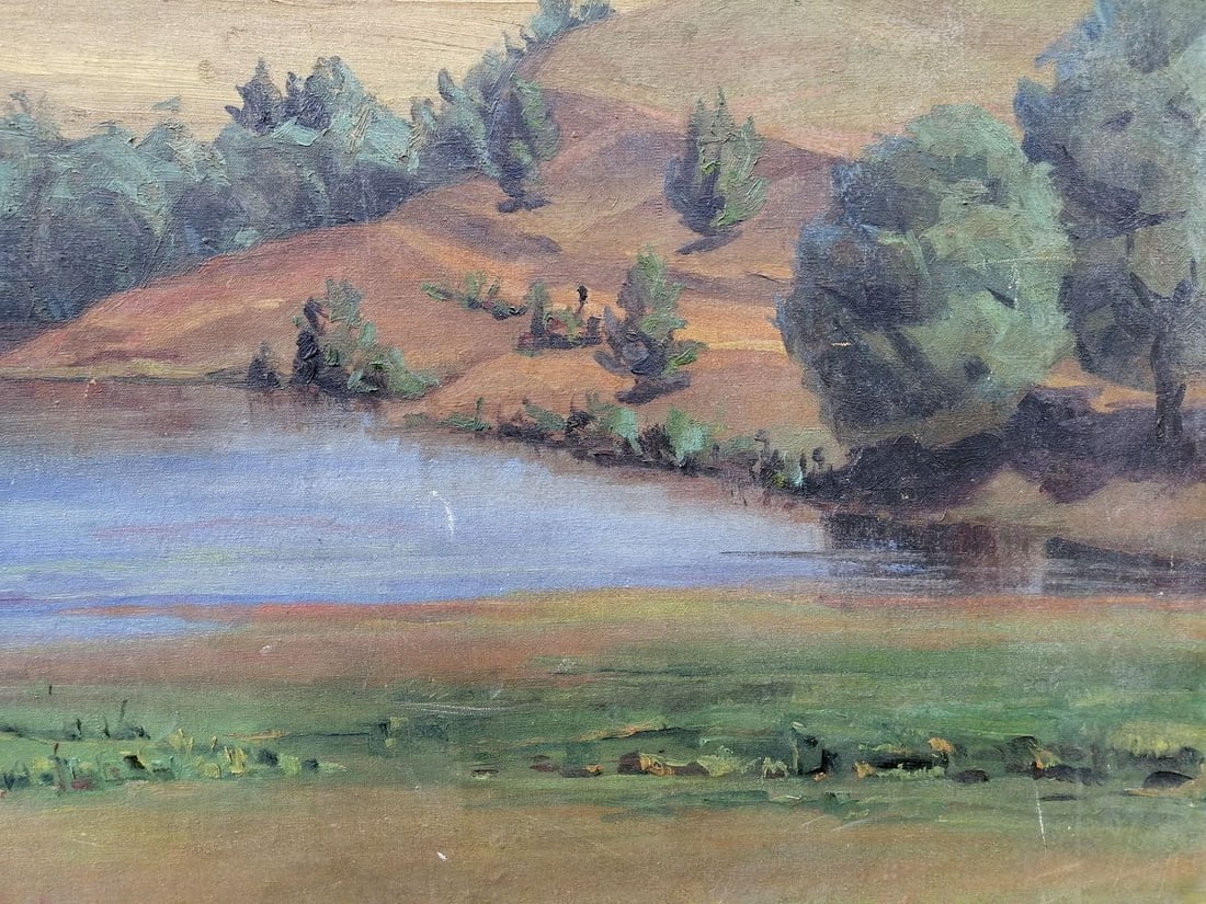 Oil painting Forest Lake Unknown artist - 6