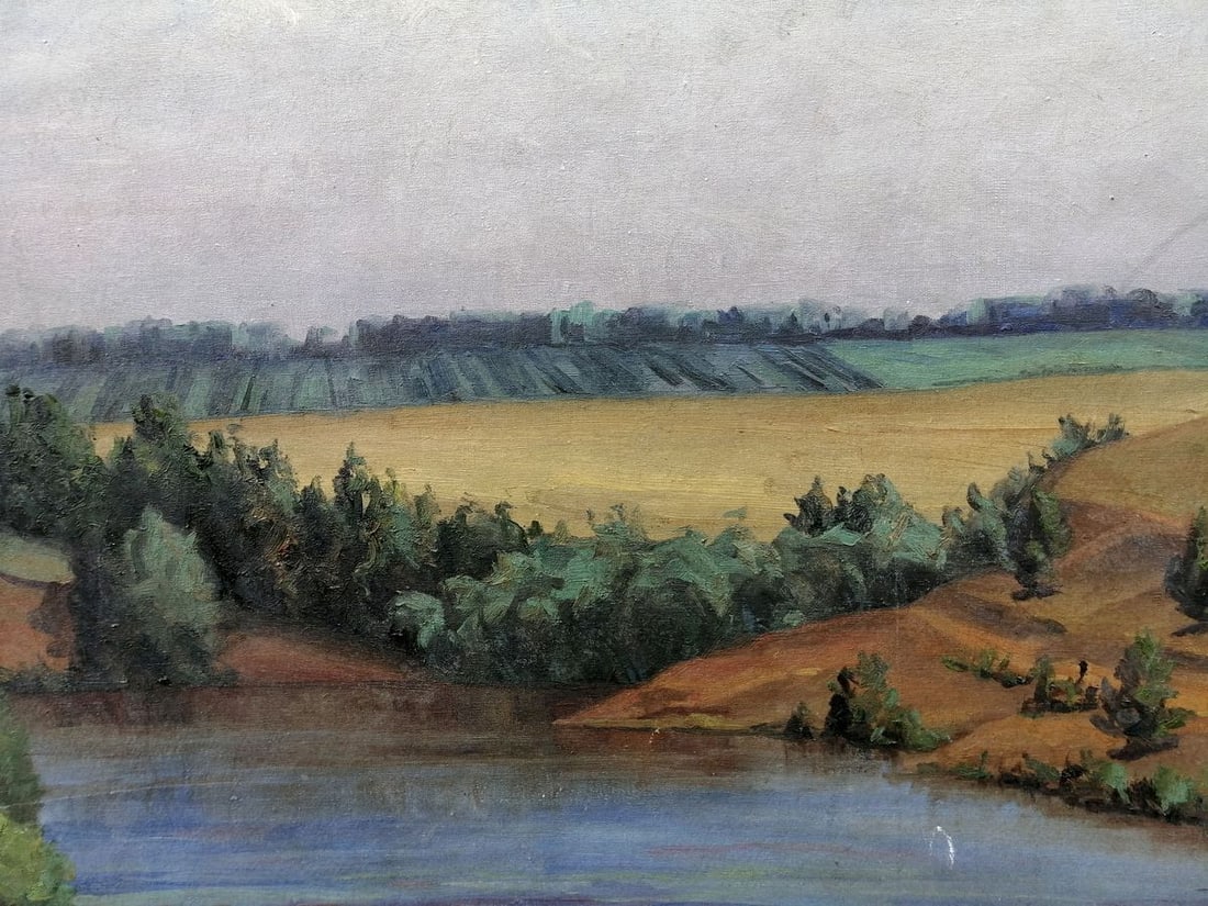 Oil painting Forest Lake Unknown artist - 8