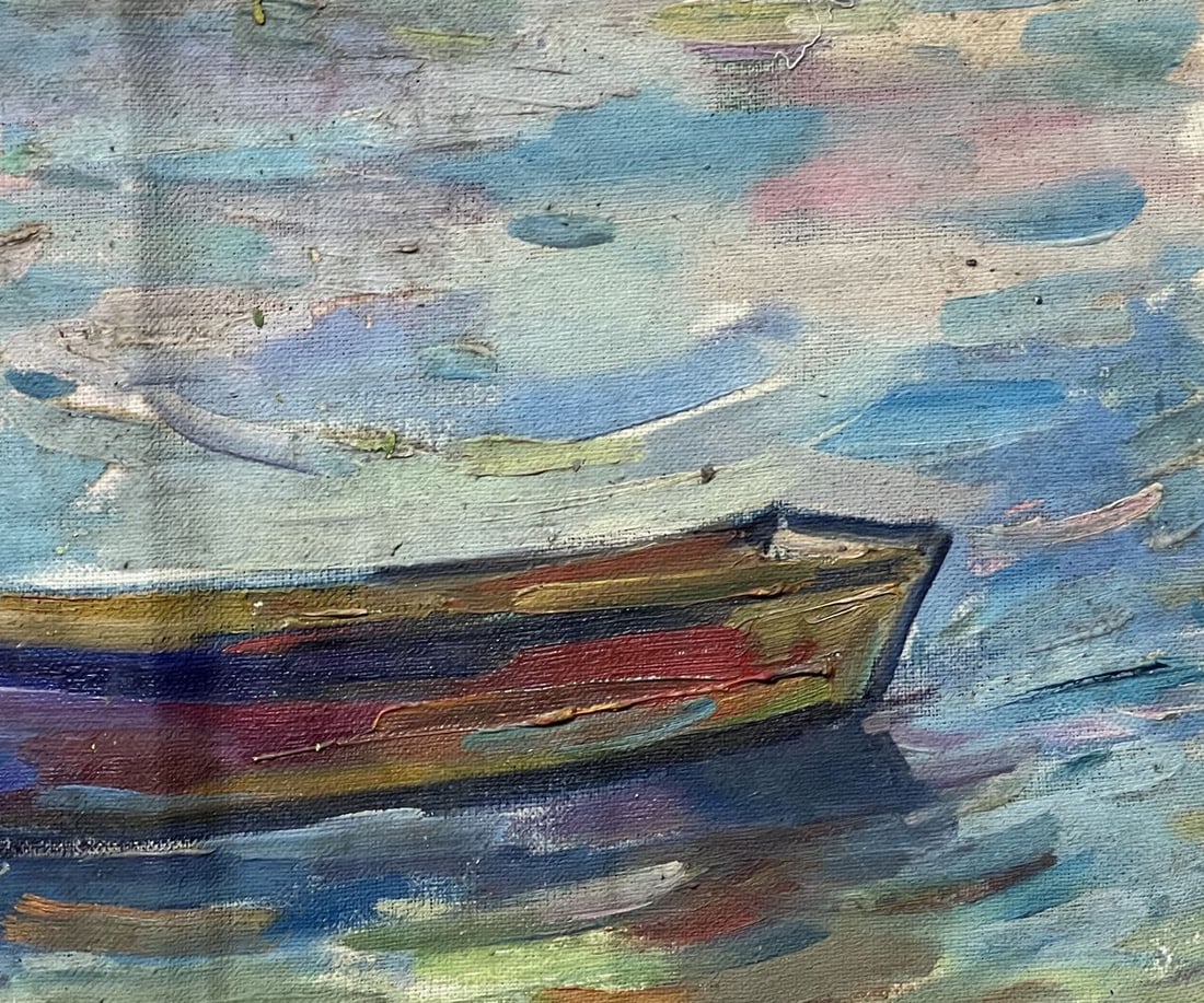 Oil painting boats Peter Tovpev - 10