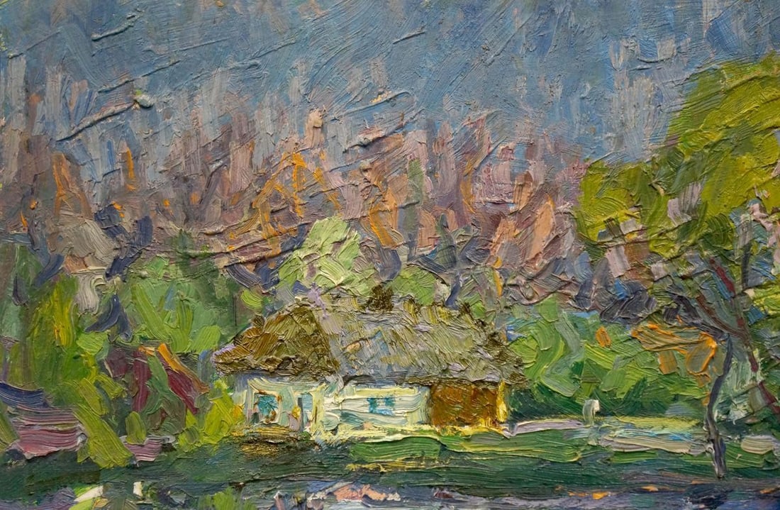 Oil painting Landscape of a house by the lake Dupliy Sergey Alexandrovich - 3