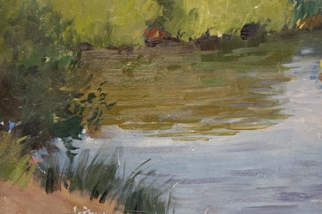 Oil painting Lake landscape Gantman Moses Faybovich - 2