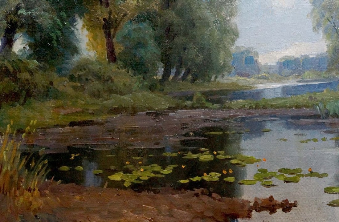 Oil painting Swamp landscape - 2