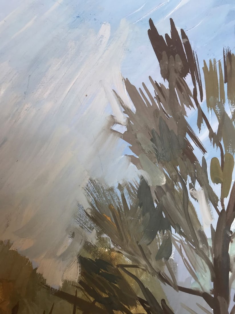 Gouache painting Autumn days Unknown artist - 6