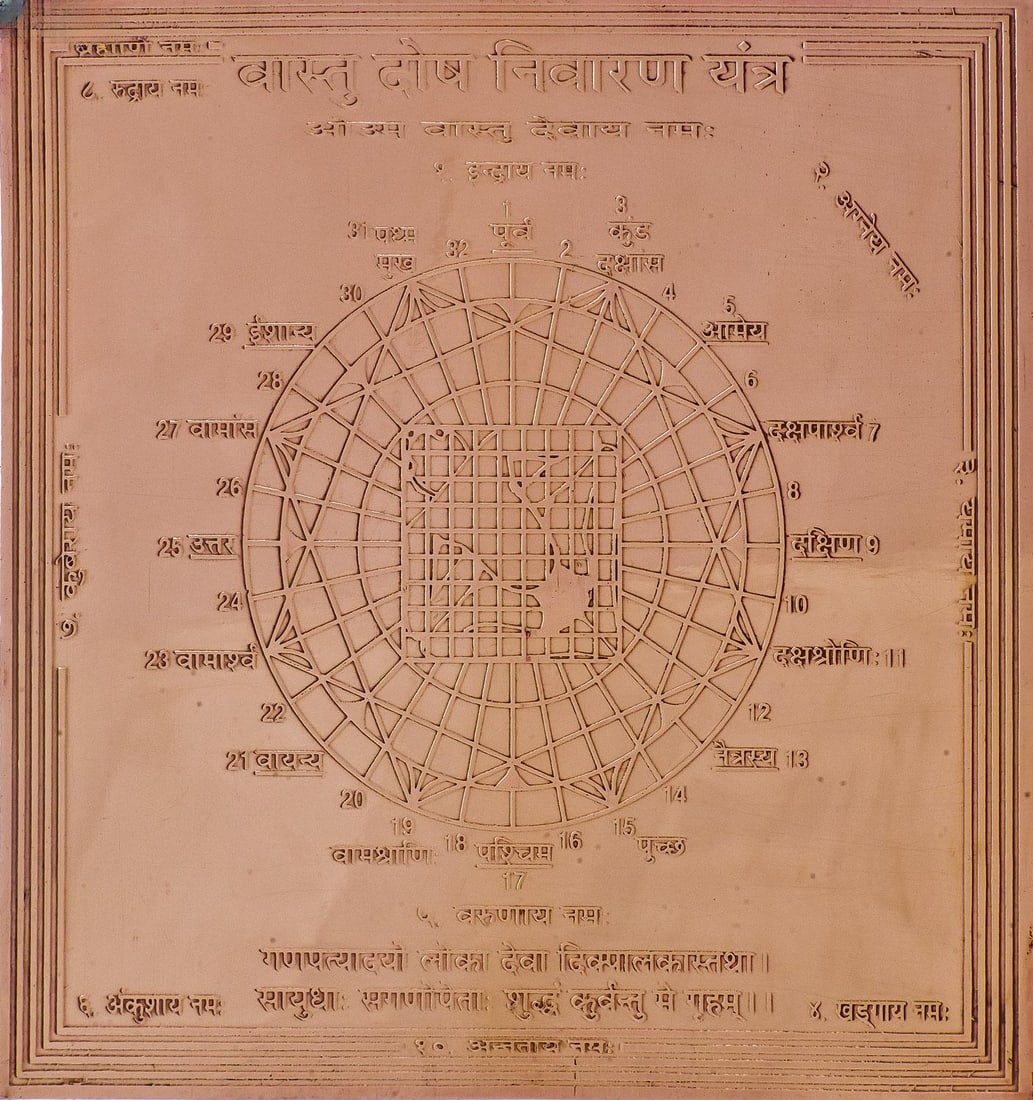 Vastu Dosha Nivarana Yantra (Yantra to Eliminate of Vastu Defects and Faults): Title: Vastu Dosha Nivarana Yantra (Yantra to Eliminate of Vastu Defects and Faults) Description: Tantra Painting Reserve: $52.00 Shipping: Domestic: Shipping rates are determined by destination Inter